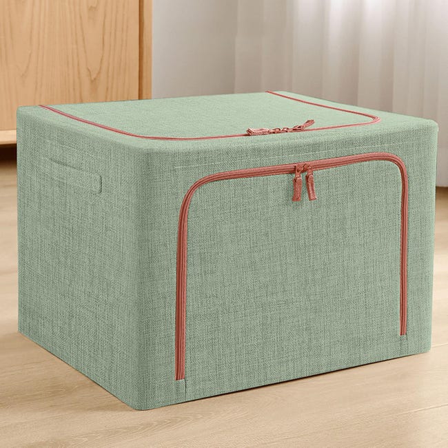 Caja de tela de almacenamiento 50x40x33 cm 66L Verde Leroy Merlin