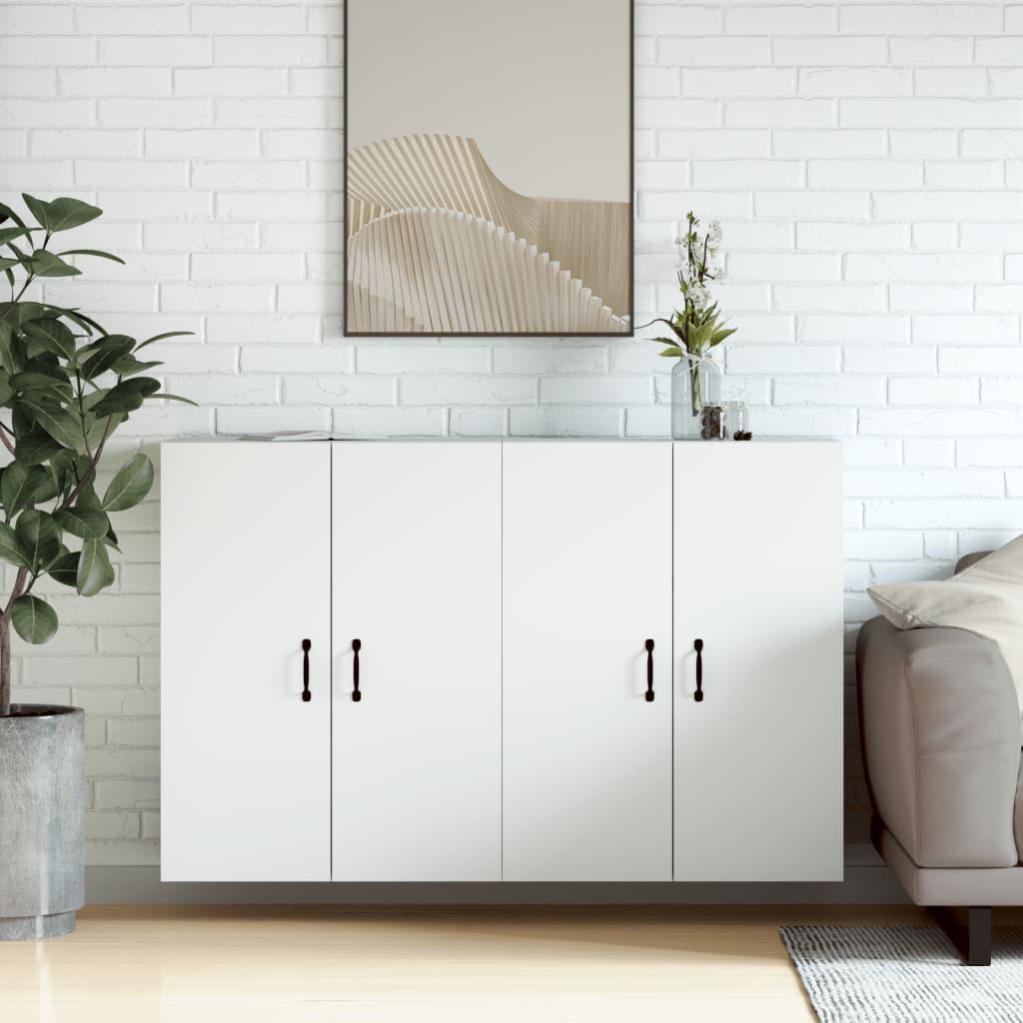 Armadietti A Parete 2 Pezzi, Grigio Sonoma, In Legno Multistrato, Con Anta In Vetro, 69,5x34x90 Cm Cadauno