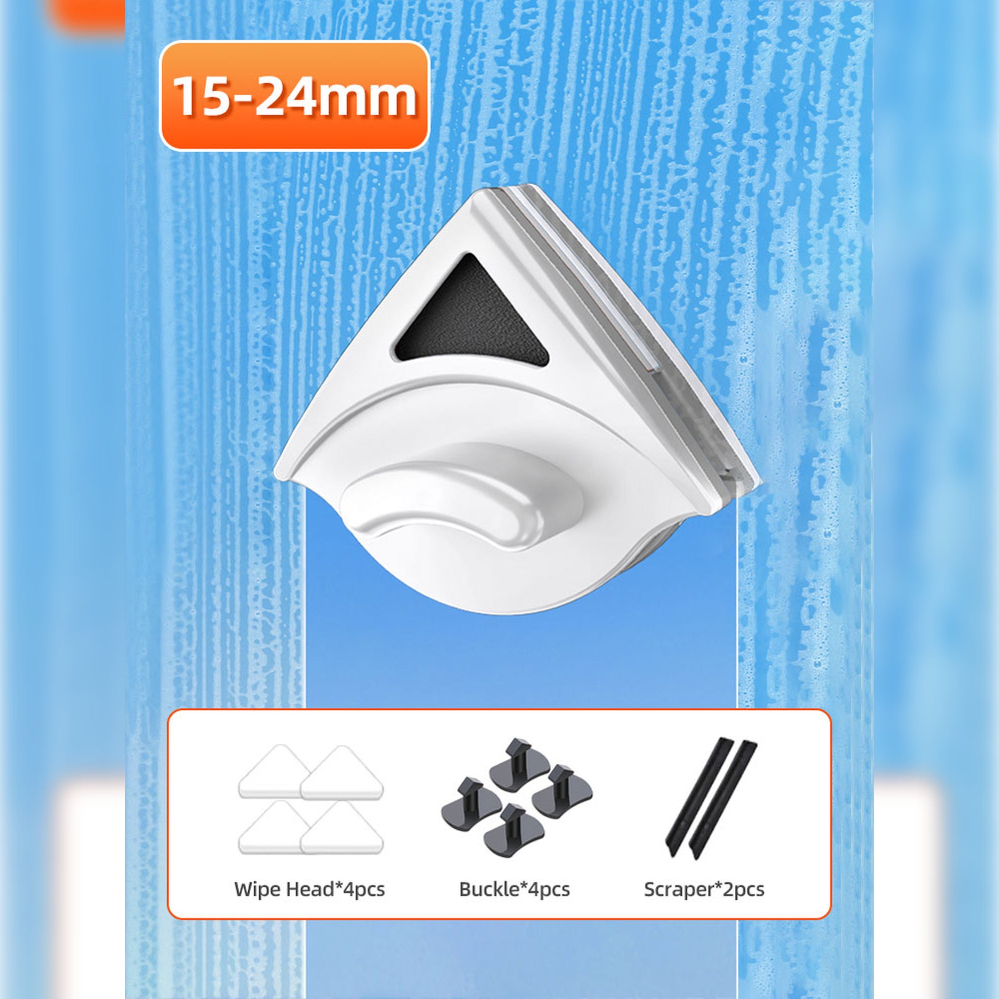 Limpiador de ventana magnético de doble cara 15-24mm