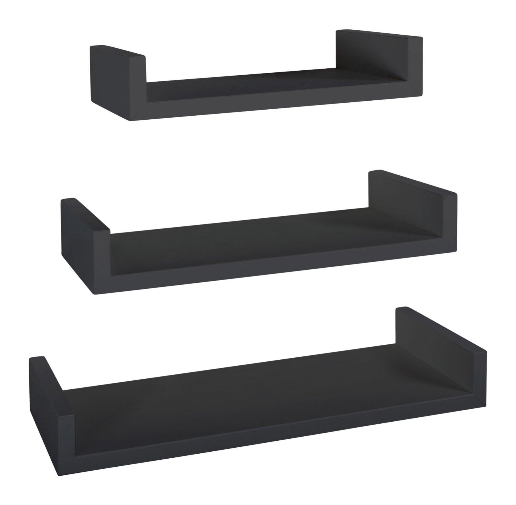 Set Di 3 Mensole Moderne Da Parete Fabbricate In Melaminico Colore Bianco Forme Set Di 3 Mensole Moderne Da Parete Fabbricate In Melaminico Colore Bianco Forme