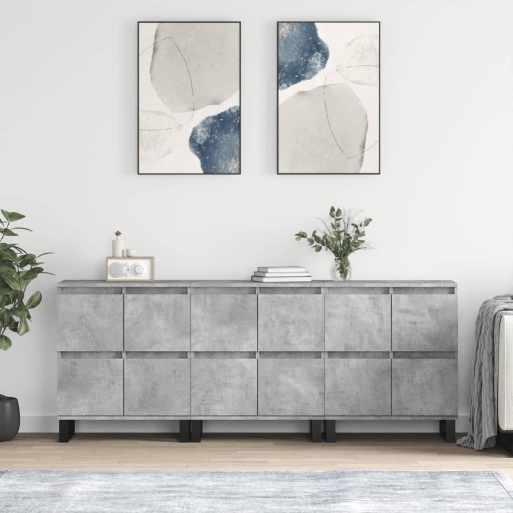 Credenza Grigio Antico 108x30x76 cm Legno Massello di Paulownia 338543
