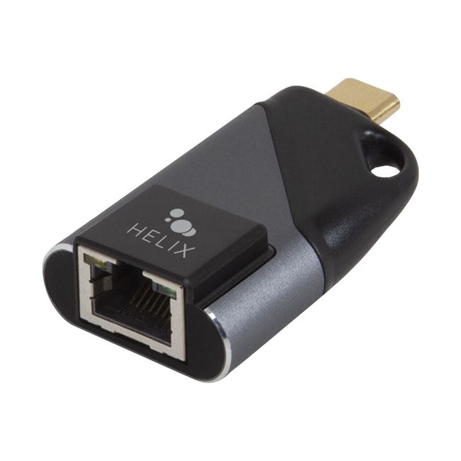 HELIX Adaptateur USB C/RJ45 mini porte-cles USB-C vers RJ45 pas
