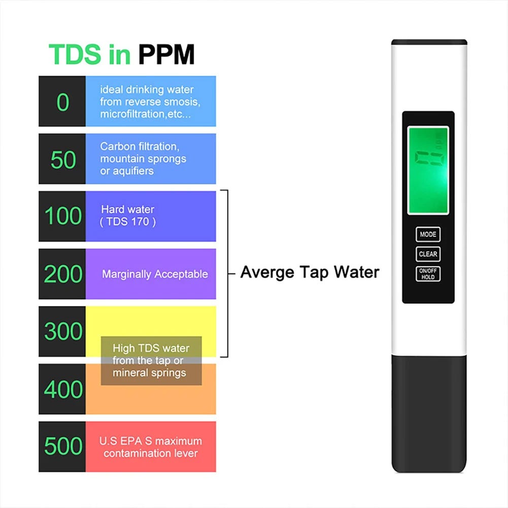 Testeur d'eau numérique TDS 0-14 PH testeur 0-9990ppm TDS & EC LCD
