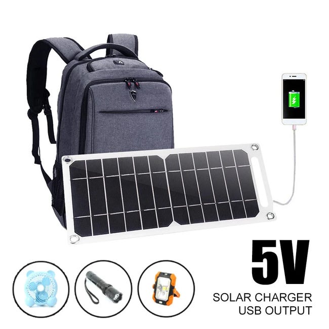 Chargeur Solaire Portable USB 6W 5V pour Camping et Randonnée