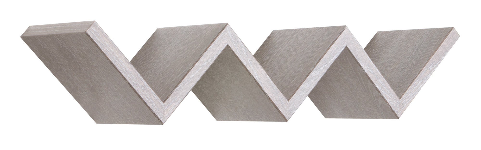 Mensola da Parete Libreria Zigzag 56x15,5 cm in Fibra di Legno Saetta  Rovere Grigio New