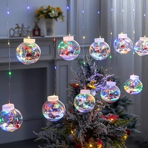 Lumières de fenêtre de Noël, 120 LED Lumières de rideau de Noël 8