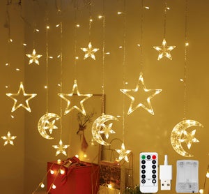 1 Paquet, 138 LED Étoiles Rideau Lumineux, Guirlande Lumineuse De Noël  Enfichable 30 V, Guirlandes Lumineuses Pour Décorations De Noël,  Décorations D