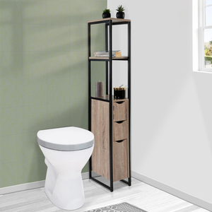 Meuble WC industriel gain de place étagère WC 2 portes - Ciel & terre