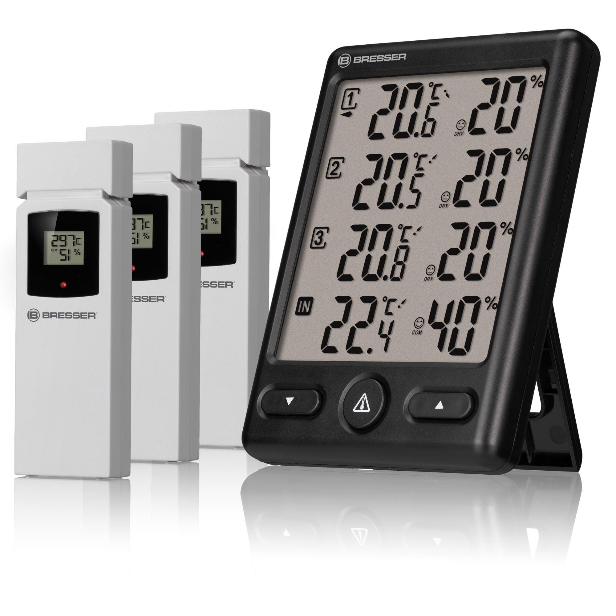 Station météo Bresser Thermomètre d intérieur avec hygromètre intégré et  affichage du niveau de confort