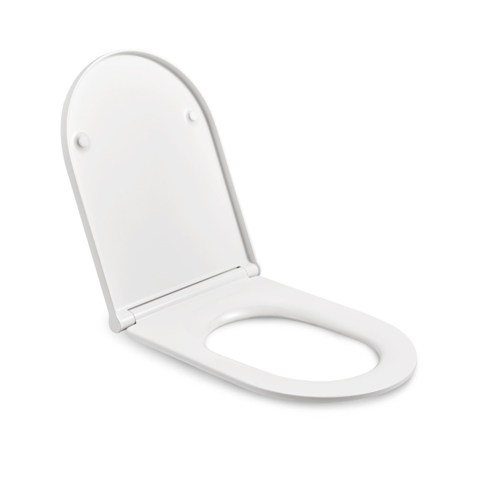 EMKE Abattant de WC avec abaissement automatique couvercle de toilette en forme de D blanc lunette de toilette amovible jusqu a 150 kg Leroy Merlin
