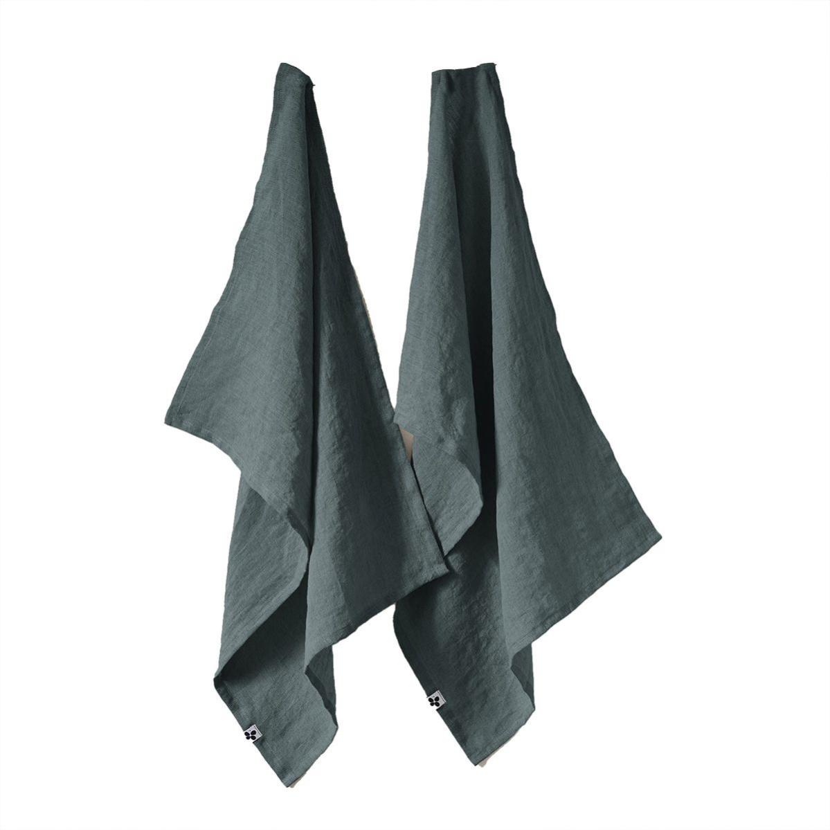 Lot de 2 torchons - Blanc/gris - - 7.00