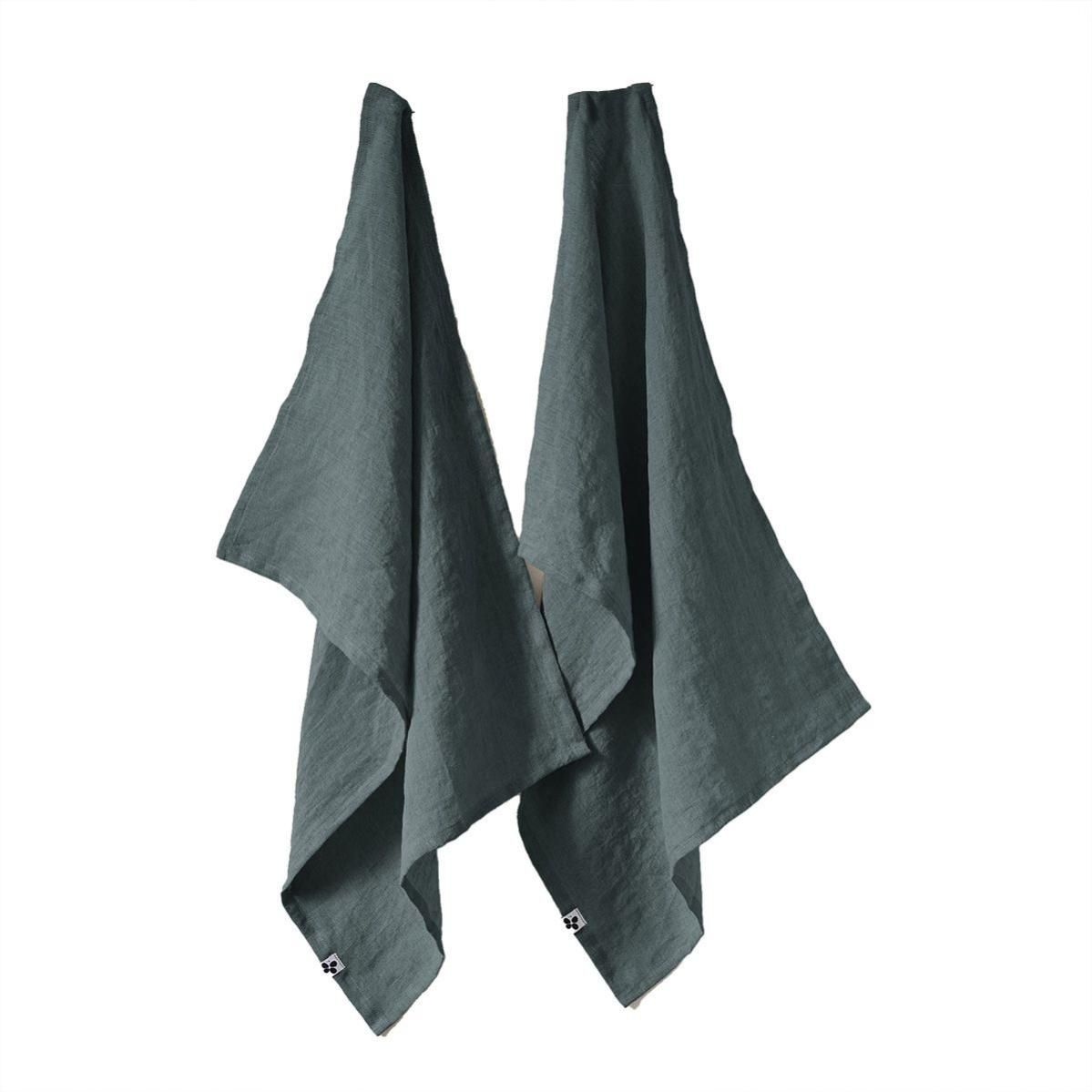 Lot de 2 torchons - Blanc/gris - - 7.00 Lot de 2 torchons - Blanc/gris - - 7.00