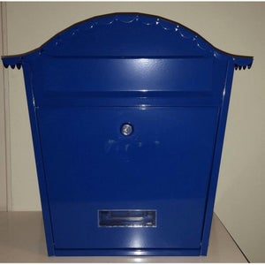 Boîte aux lettres bleue + poteau - Ecosse - 24x37x57 cm - verrouillable 2 x  clé 