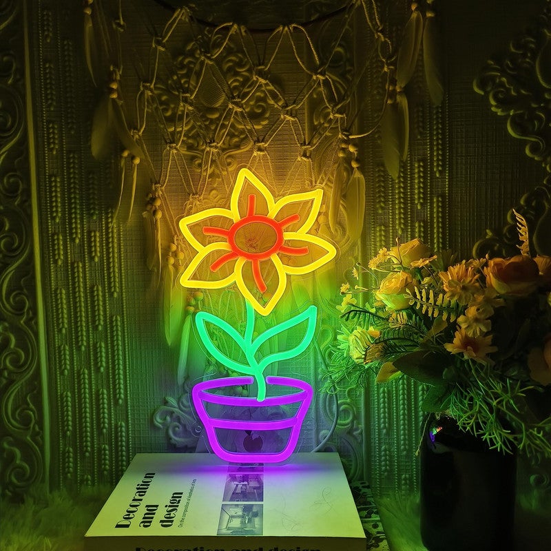 Sticker avec l'œuvre « Fleur Fluorescente - Fleur Lumineuse » de l