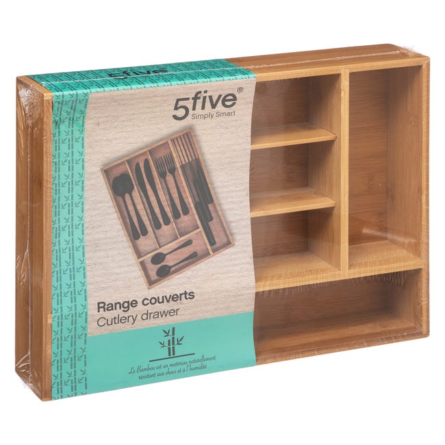 Cubertero para cajón bambú 39x6.5 cm