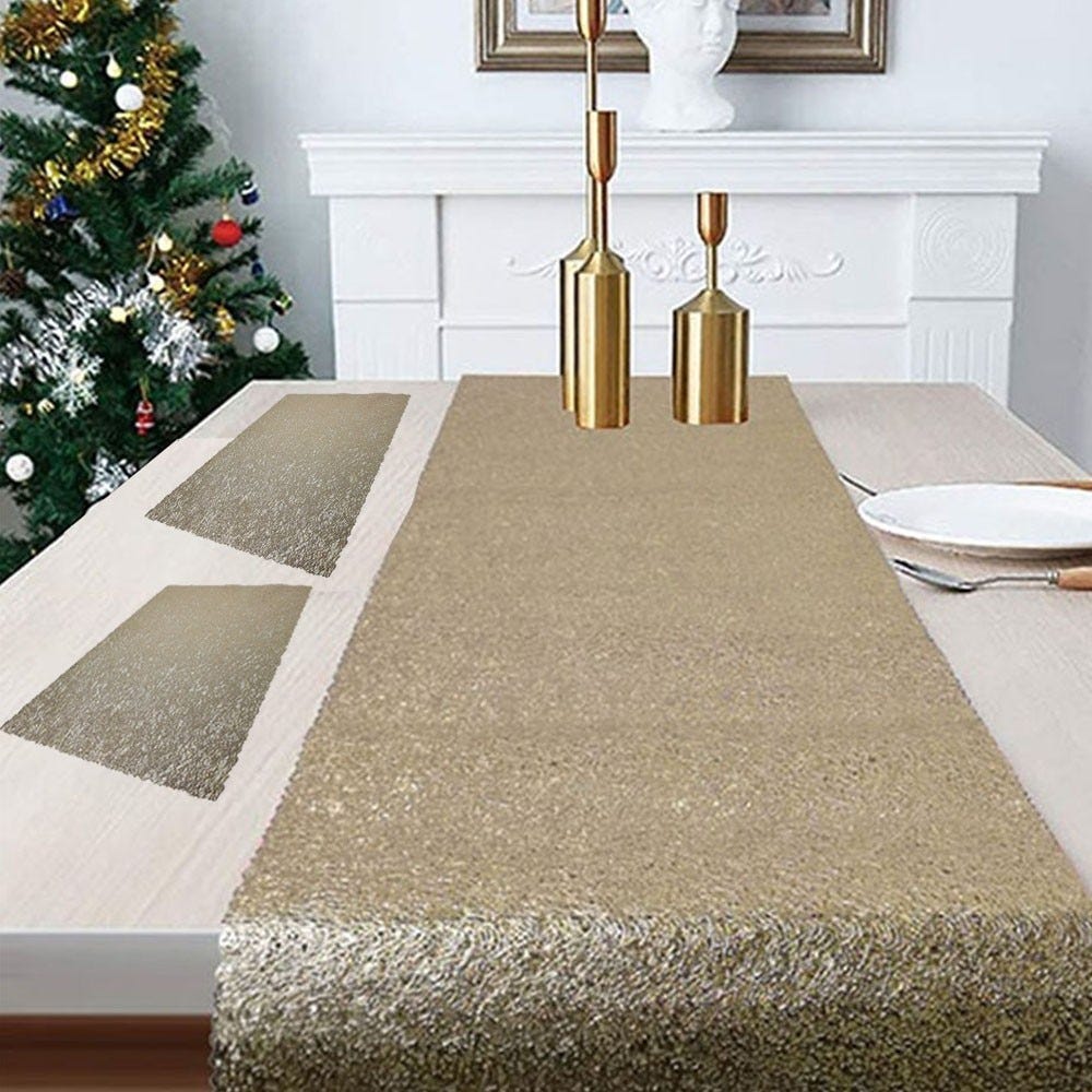 Runner sottopiatti da tavola tovaglietta centrotavola di natale addobbi  natalizi decorazioni allestimento ornamento per casa-oro