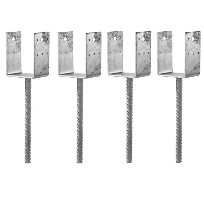 Lot de 4 Pieds de poteau en U a sceller PPD Leroy Merlin