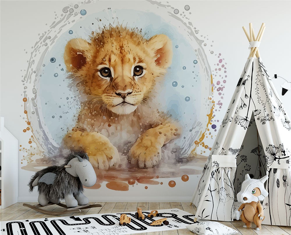 Papier peint enfant panoramique le roi lion H260L240