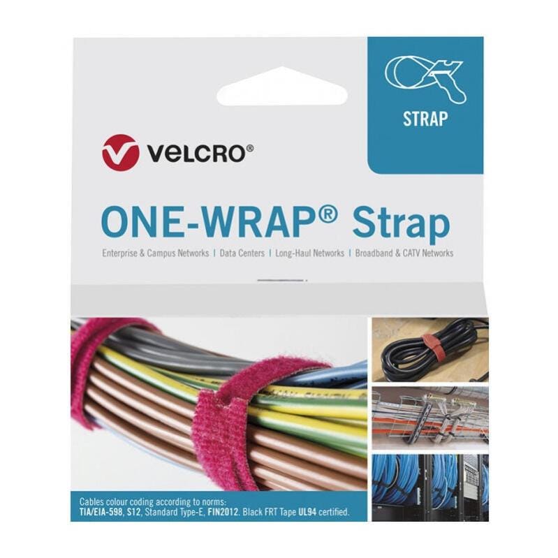 Velcro® one-wrap® fascette in velcro 25 mm x 300 mm 25 pezzi nero
