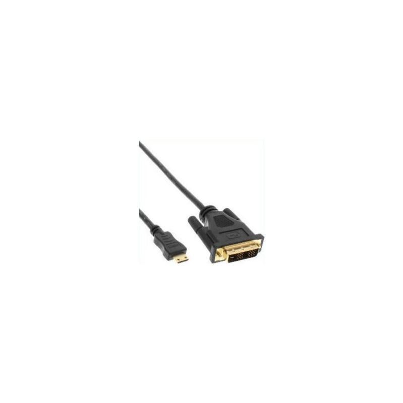 InLine Mini HDMI Zu DVI Kabel 1,5m | HDMI Stecker C Zu DVI 18+1 | Schwarz