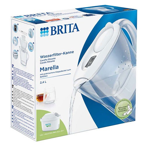 Brita Marella - Caraffa Filtrante per Acqua, 2.4 Litri, 6 Filtri Maxtr –