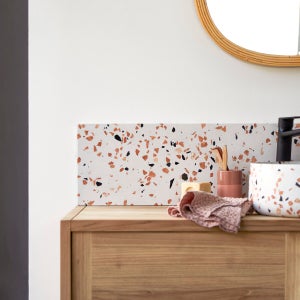 Libreria in battuto di terrazzo premium e rovere 110 Miho - Mobili