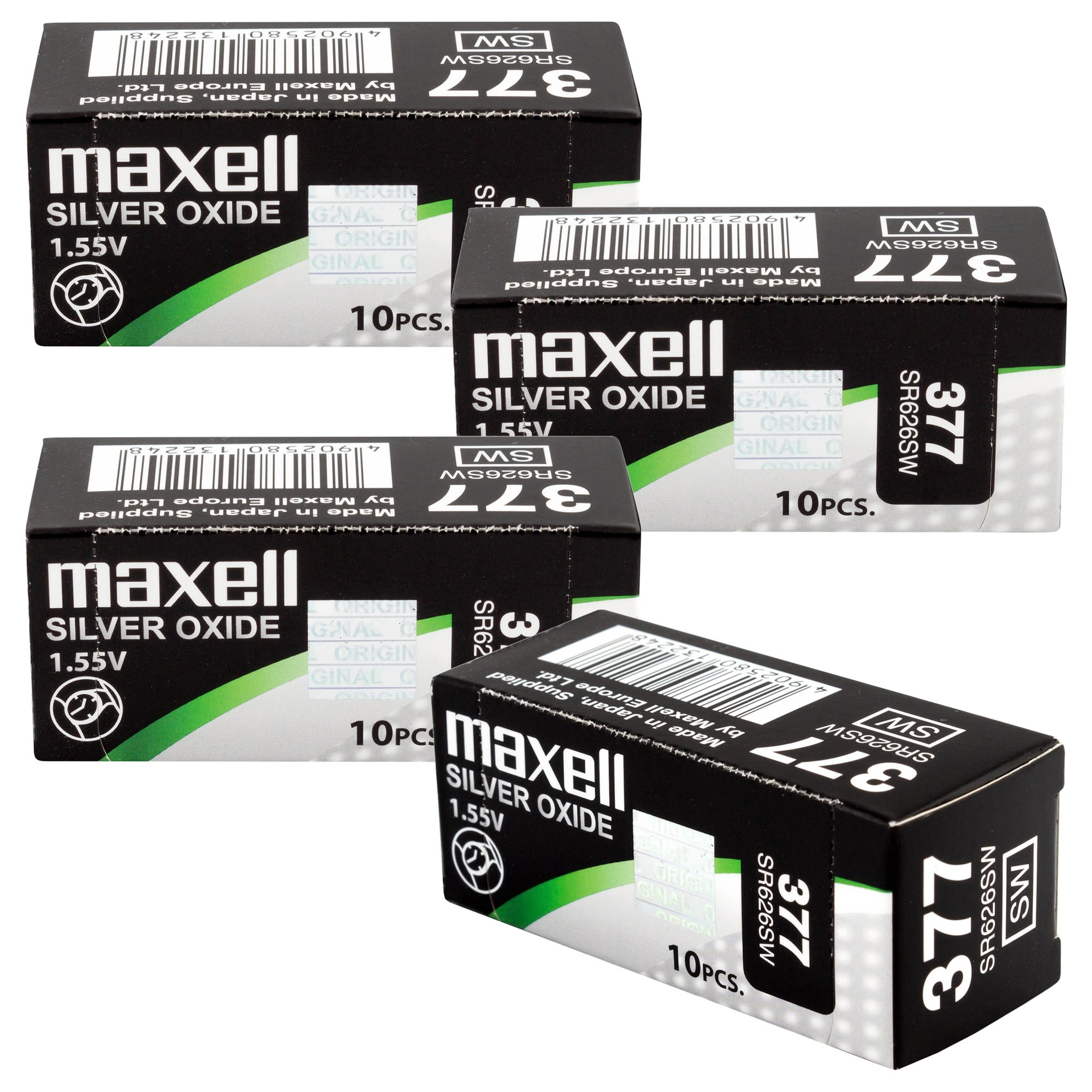 5 baterías de reloj Maxell SR626SW 377 de óxido de plata