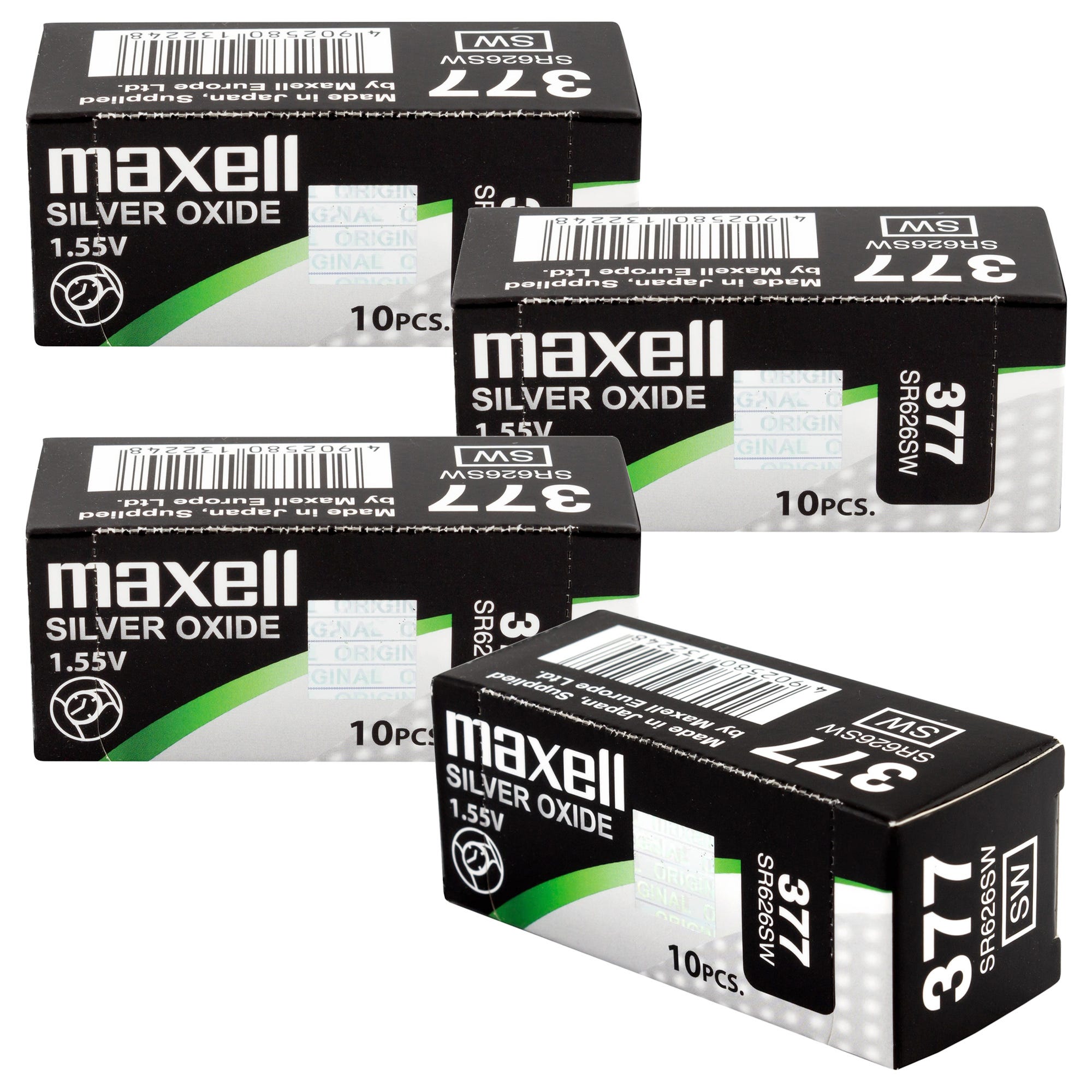 MAXELL SR626SW - 377 - Pila de Óxido de Plata - PACK DE 10