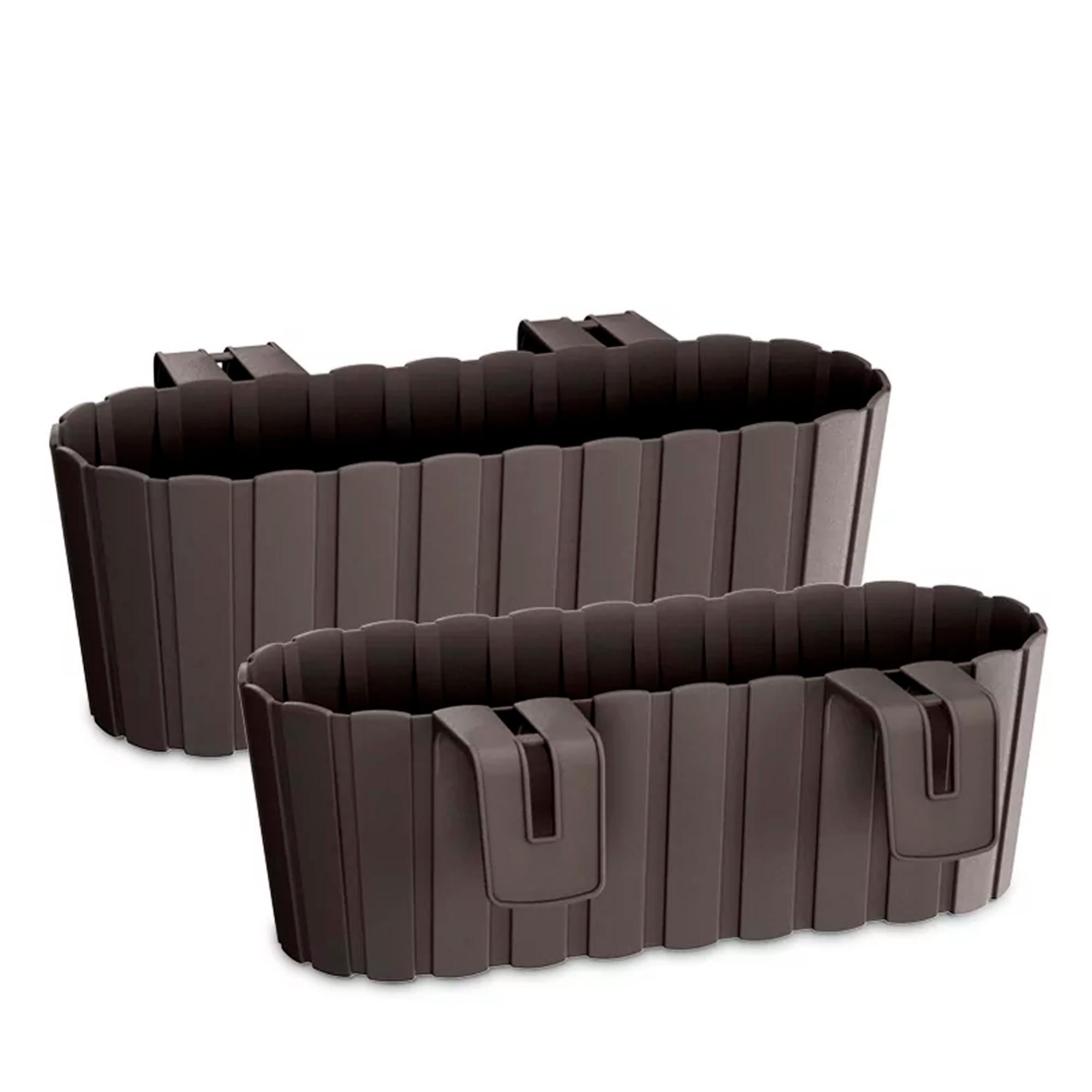 Jardinière De Balcon Boardee 38x14x13 Cm - 4,9L, Blanc, Plastique Résistant Gel, Pour Fleurs, Herbes Aromatiques - 6