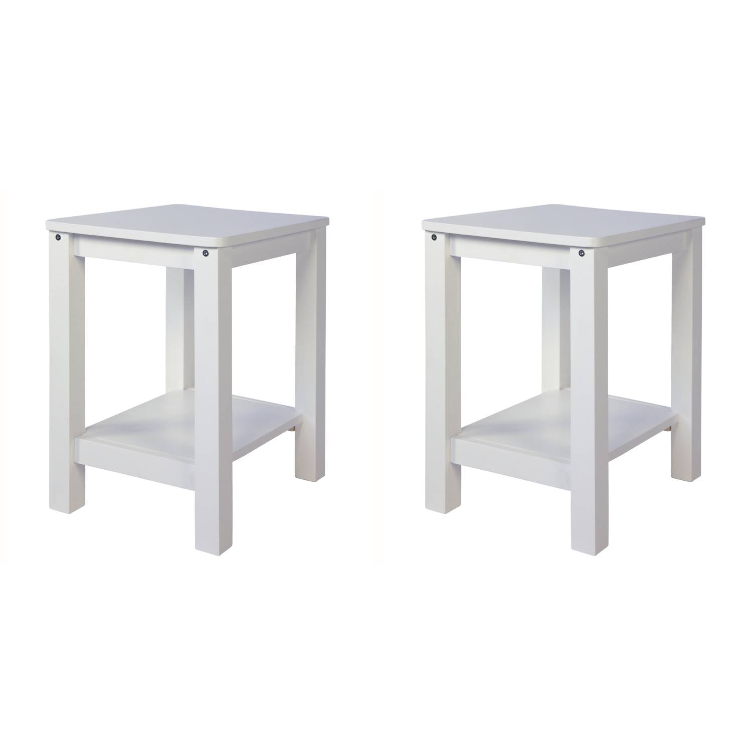 Lot de 2 tables de chevet tabourets modernes et intemporels en bois