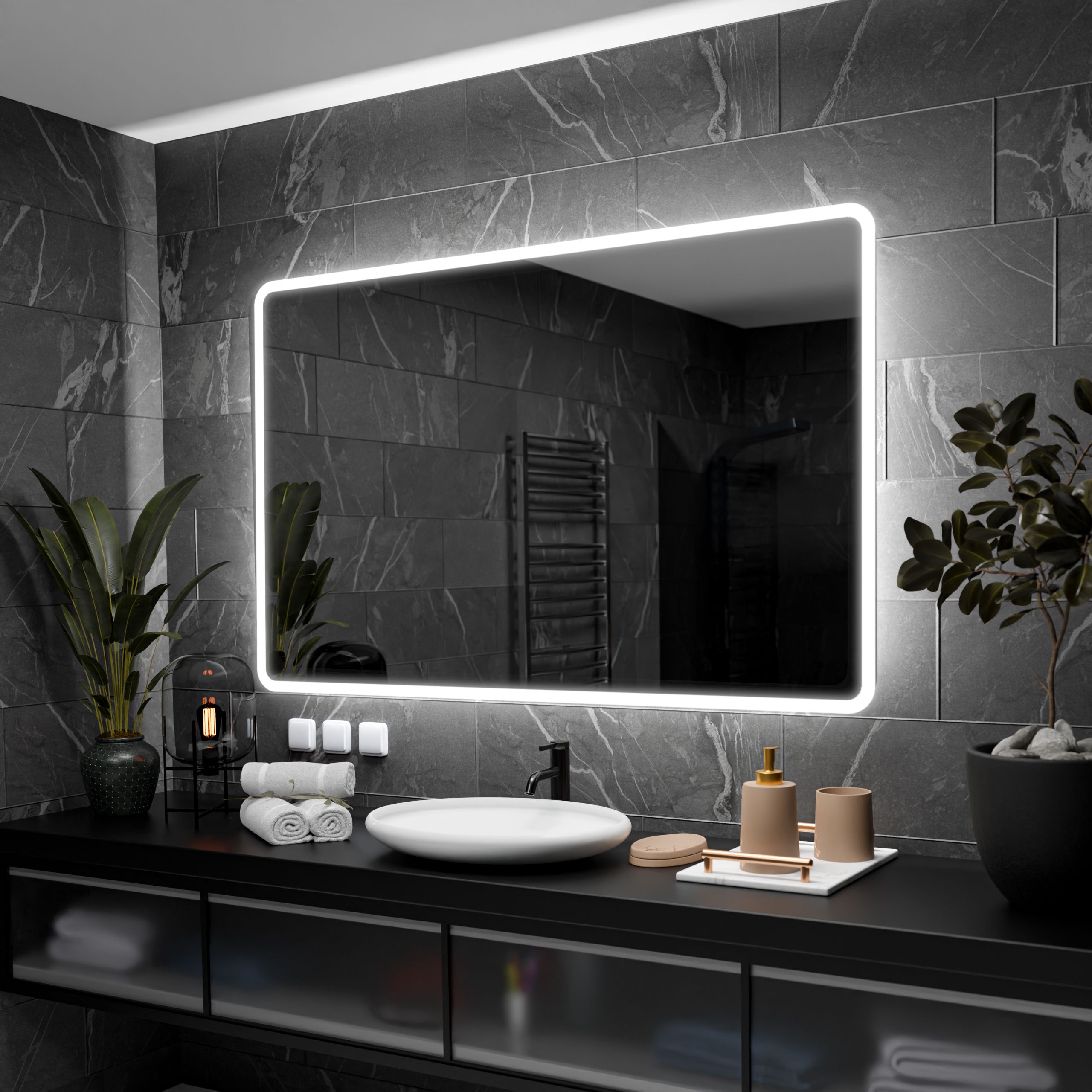 Specchio da bagno a LED Osaka 140 cm x 70 cm Leroy Merlin
