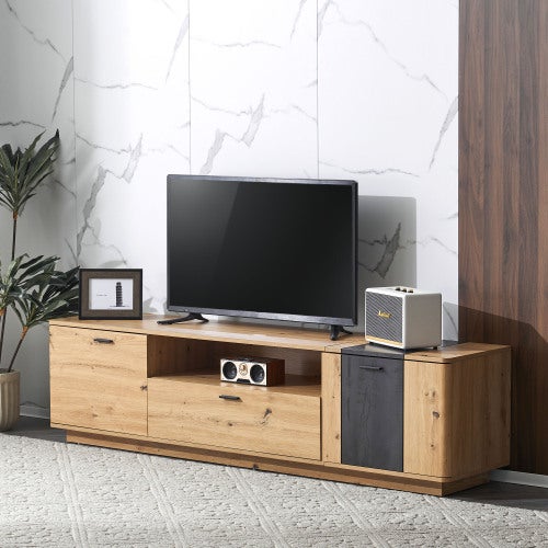 Il numero 1 del risparmio-MOBILE PORTA TV IN LEGNO CON RUOTE 80 X