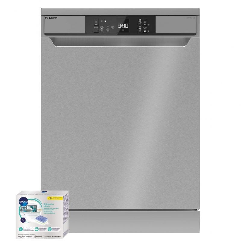Machine Lave-vaisselle Sharp A++, 6 programmes,15 couverts, 3 bras  d'aspiration