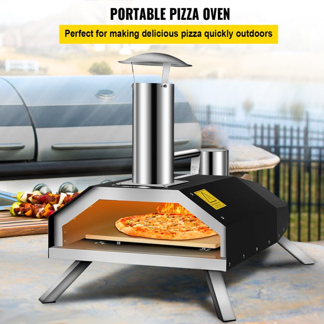 VEVOR Four a Pizza Portable 30,5 cm Four a Pizza Exterieur 300℃ Machine a  Pizza Acier Inoxydable 76,4 x 44,3 x 54,5 cm Chauffage Rapide Accessoires C