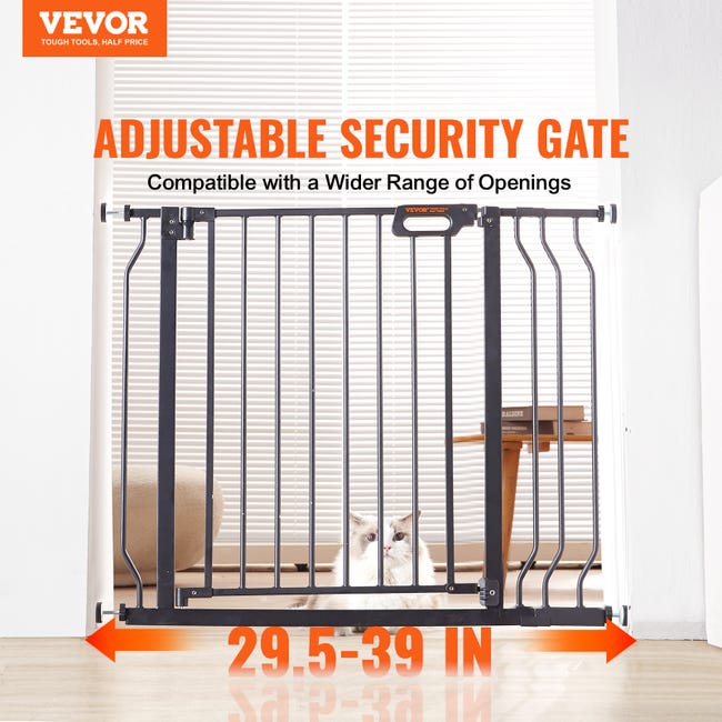 Barrière extra large pour chien, barrière de sécurité pour animaux de  compagnie à tension à fermeture automatique de 29,9 po pour le bas de  l'escalier de la porte du couloir 