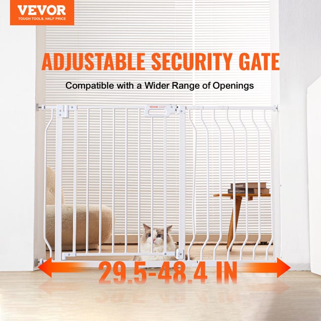 Barrière extra large pour chien, barrière de sécurité pour animaux de  compagnie à tension à fermeture automatique de 29,9 po pour le bas de  l'escalier de la porte du couloir 