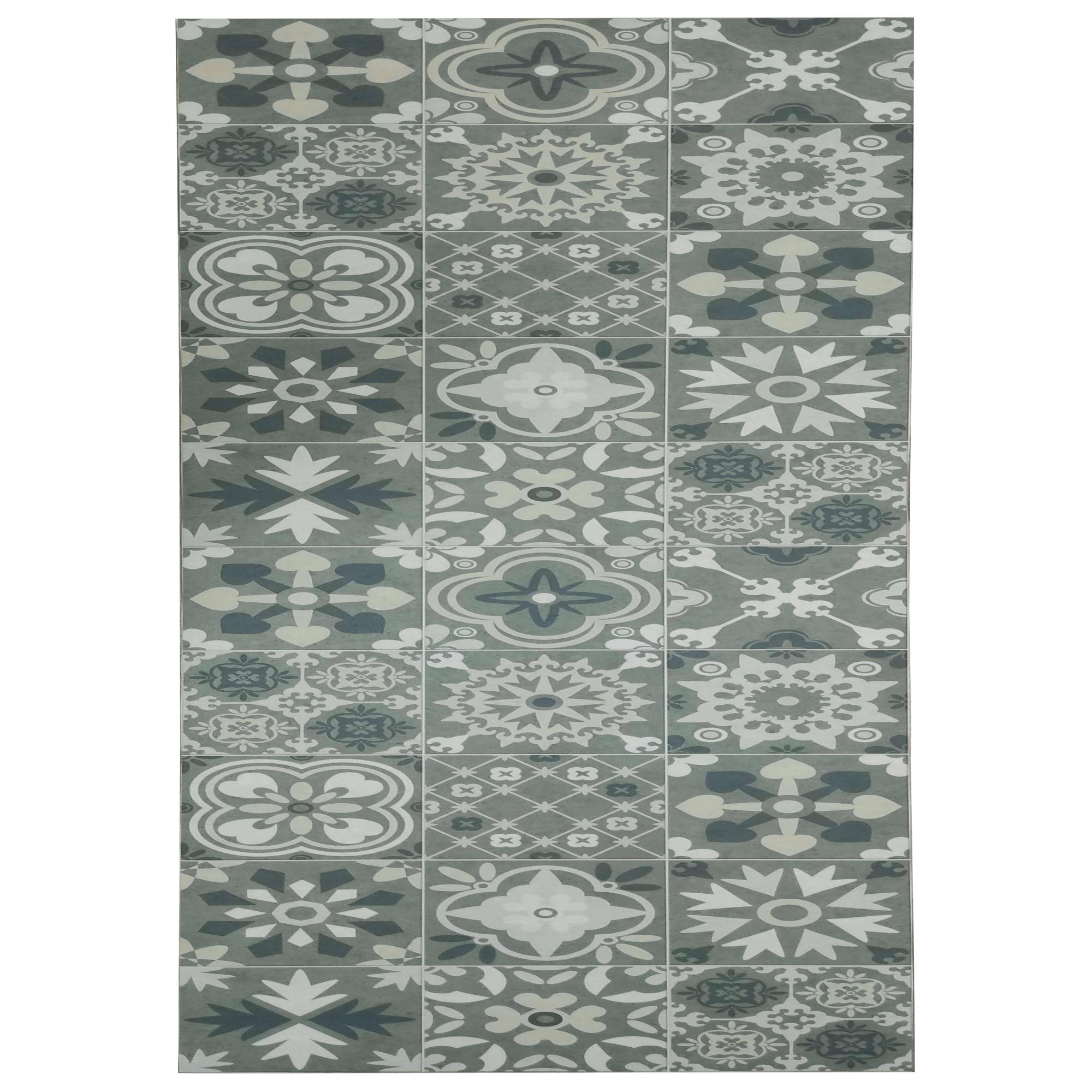 Alfombra vinilo alhambra 03 verde, alfombras tadi & imperio 1979, diseño hidráulico dibujo digitalizado, 60x120 cm