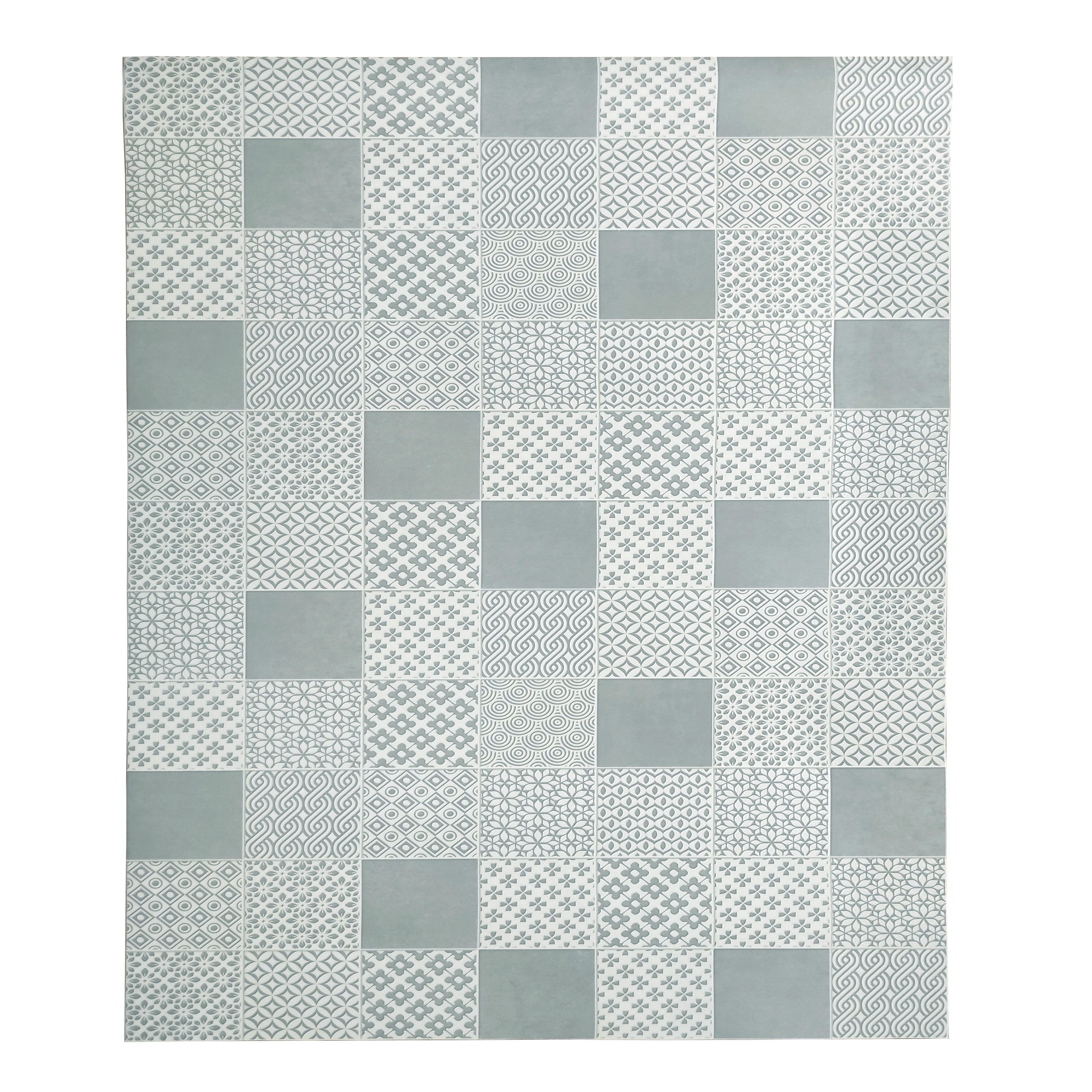 Alfombra Vinílica hidráulica colores gris y plata. 200x300 cm
