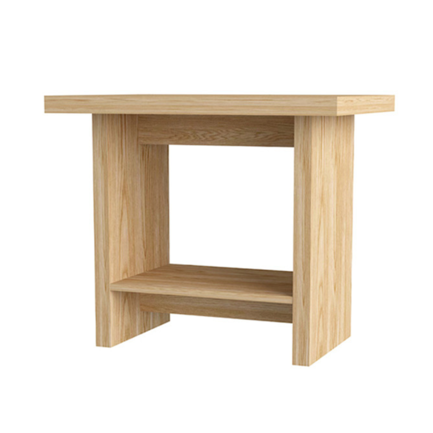 Tidyard Tavolino Da Salotto Stile Scandinavo Bianco Lucido – 60x50x36,5 Cm, 2 Scomparti Aperti, Gambe In Legno Eucalipto