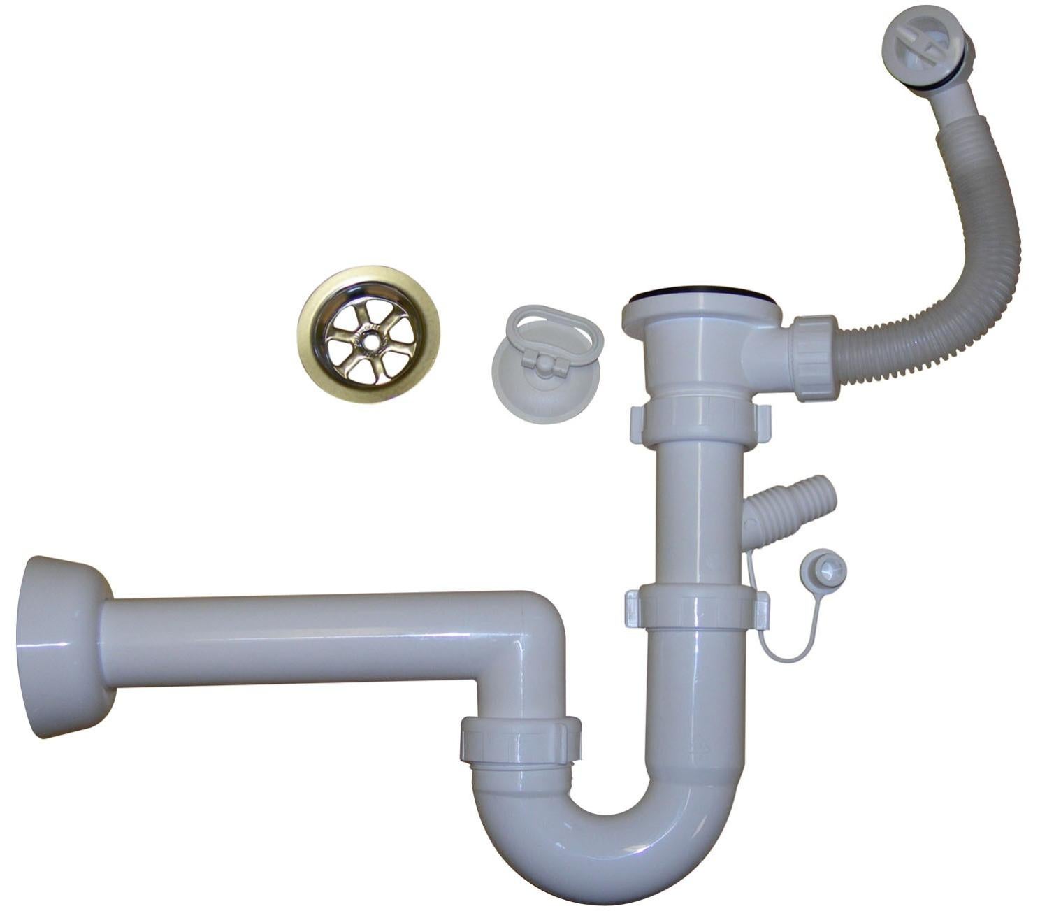 Siphon de lavabo en résine avec raccord pour lavevaisselle Leroy Merlin