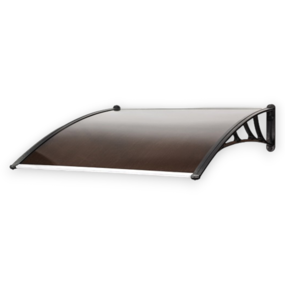 Pensilina Esterna In Policarbonato - Tettoia 100x200 Cm Marrone, Resistente UV, Per Porte E Finestre - Foto 4