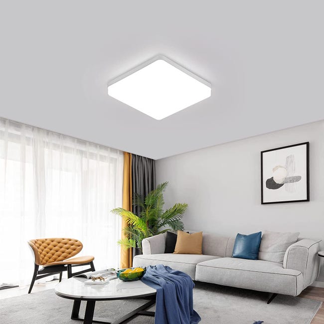 Mesa de centro blanca brillante moderna W/iluminación LED, muebles de sala  de estar del diseño del rectángulo de 2 niveles