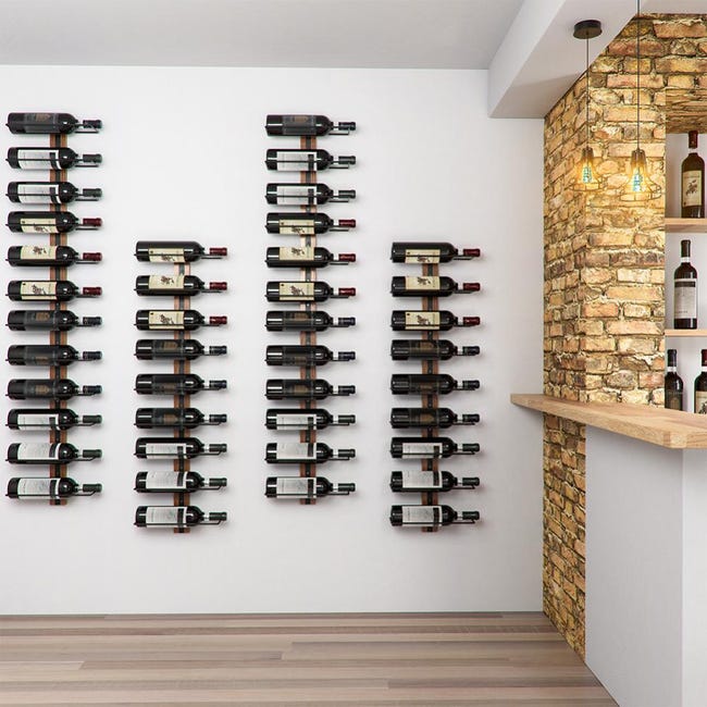 Set 4 Stand Portabottiglie da Muro Scaffale per Bottiglie Cantinetta Bar da  Vino