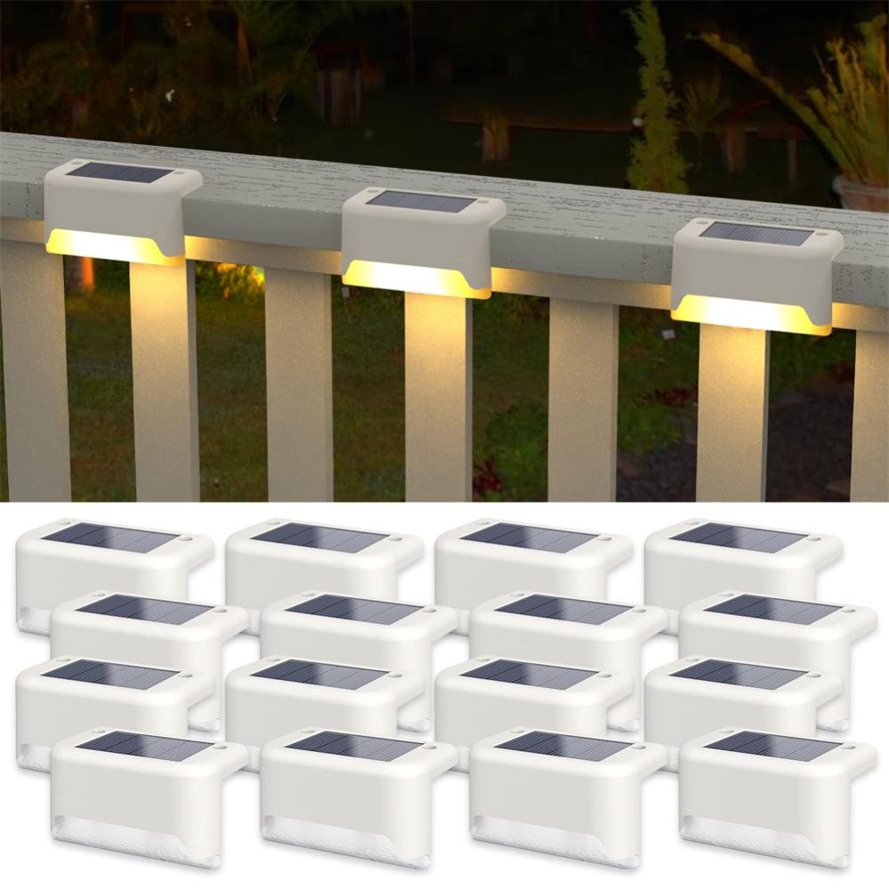 Lampes solaires de terrasse, 16 pièces, lampes solaires d'extérieur à LED étanches, lampe de