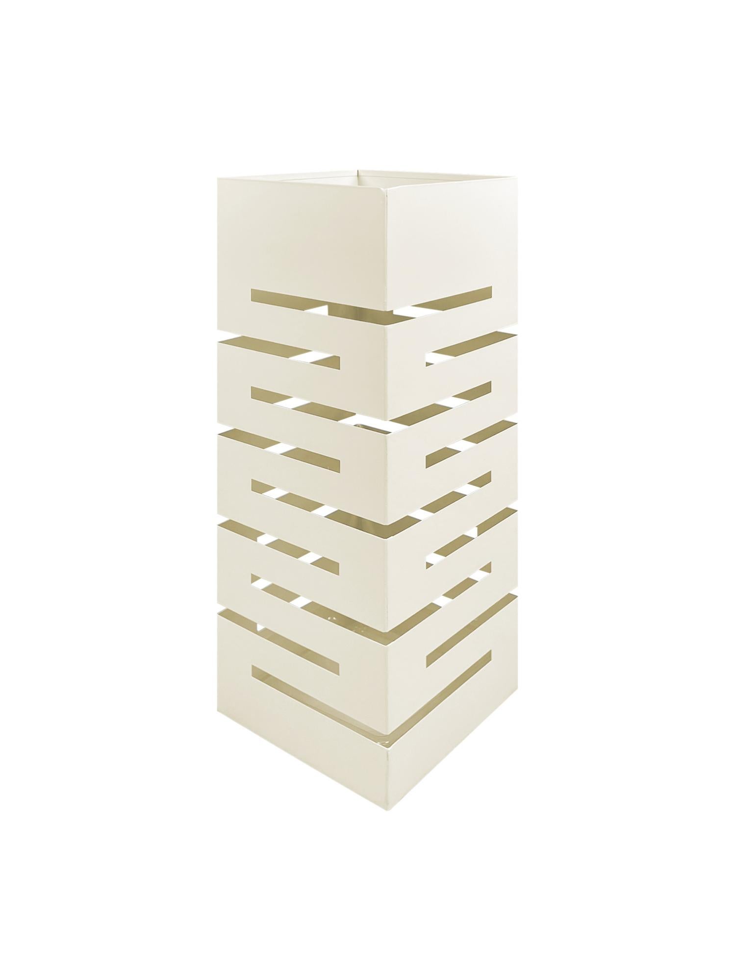 Portaombrelli In Metallo Con Vassoio Estraibile - 49cm, 4 Ganci, Design A Gocce, Antracite