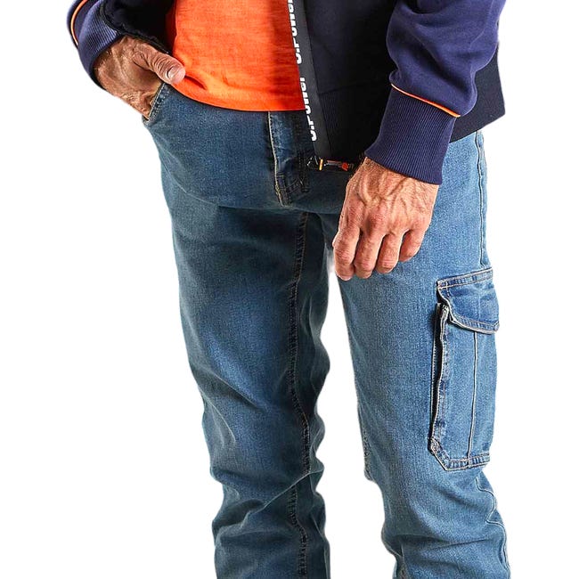Pantalones vaqueros de trabajo con bolsillos cargo U-Power Jeans JAM - L