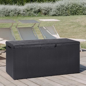 VivaGarden Baule da Giardino in Rattan PE con Rivestimento Interno