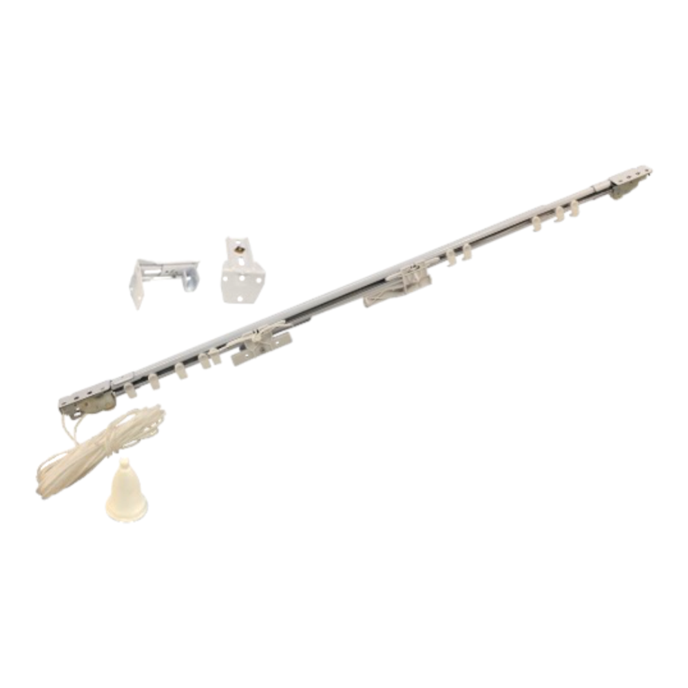 Tenda Estensibile Bianca Da 168/300 Cm - Completa Di Scorrevoli, Corda, Fiocco E Supporti - Foto 9