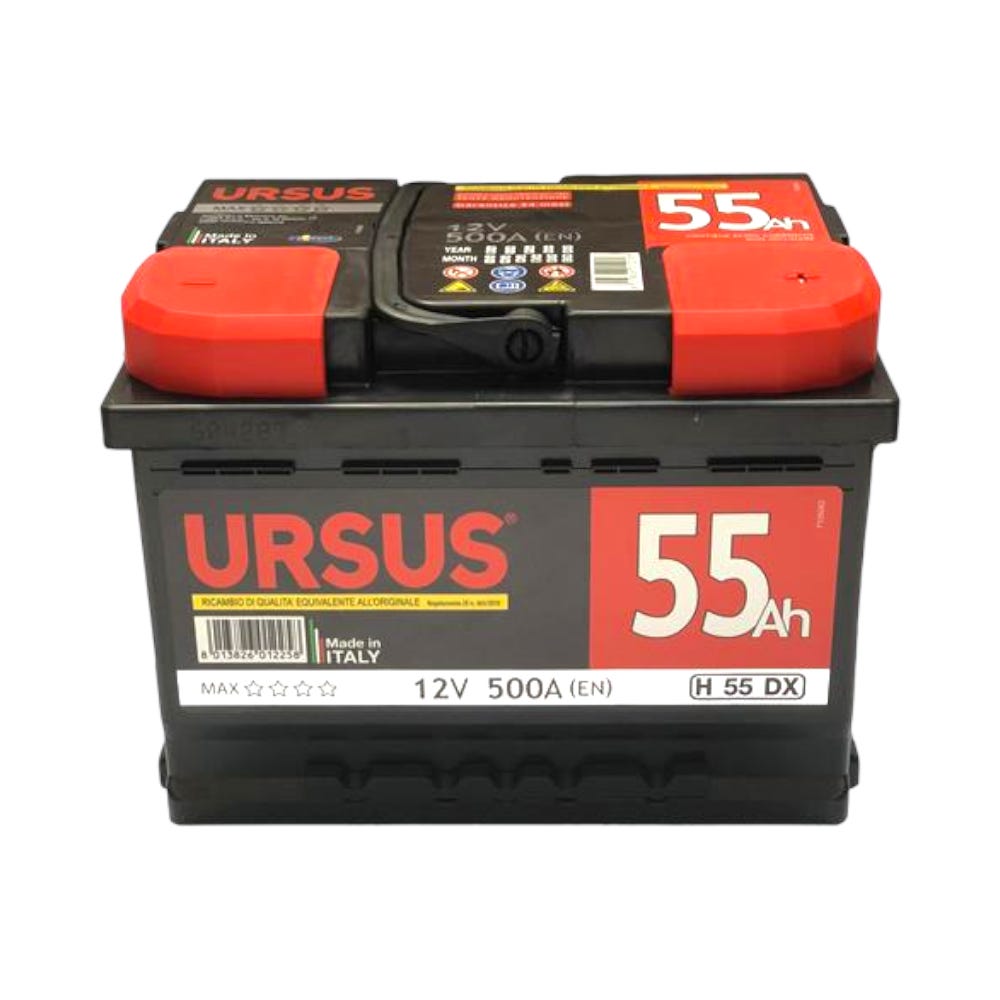 Batteria per auto 12V pronta all'uso 55ah URSUS