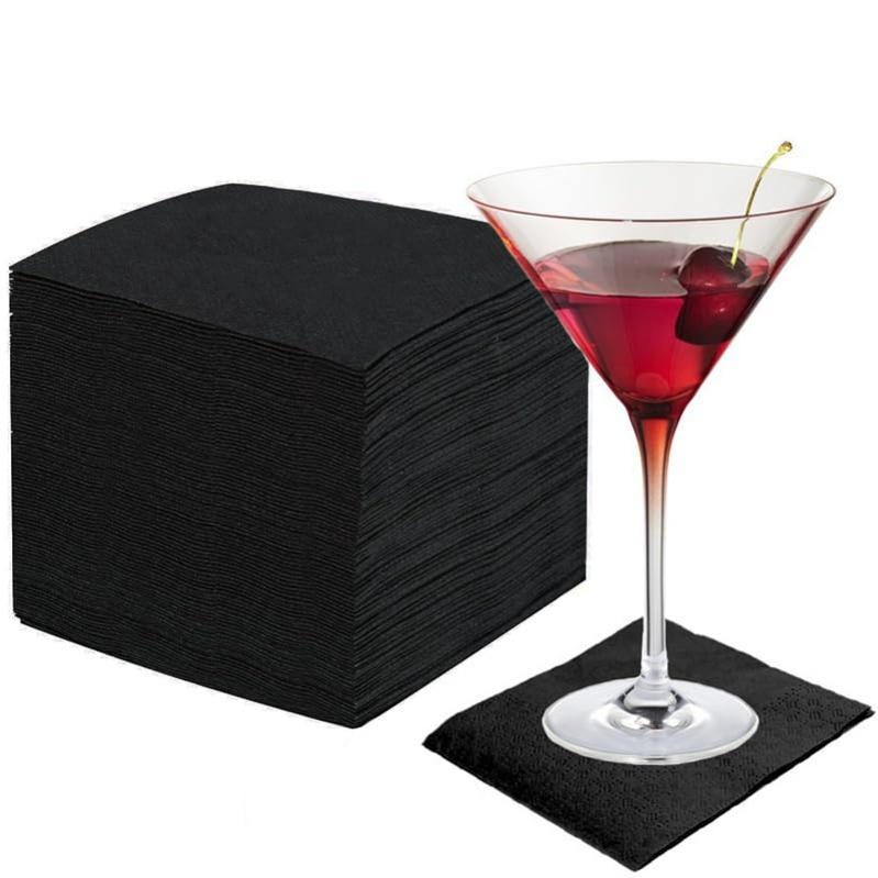Tovaglioli da cocktail 24x24 cm neri in carta 2204 - Tovagliolini da  aperitivo bar - 1 confezione da 100 pezzi